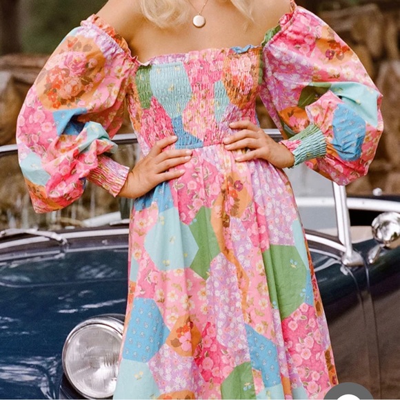 Spell Freda Shirred Midi Dress - Picture 2 of 12